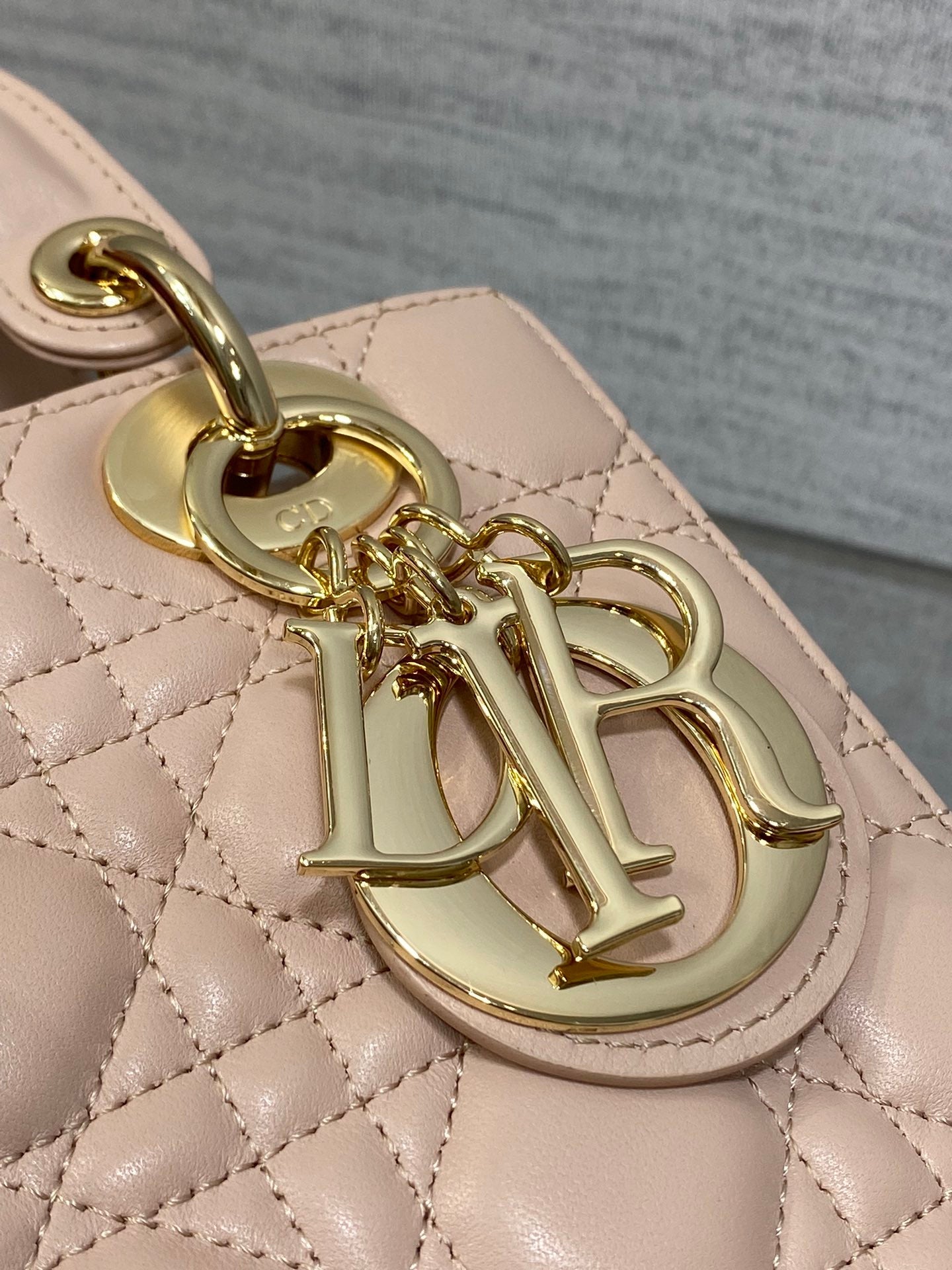 Small Lady Dior My ABCDior Bag M0538 Sand-Colored Cannage Lambskin - Default Title - View 4