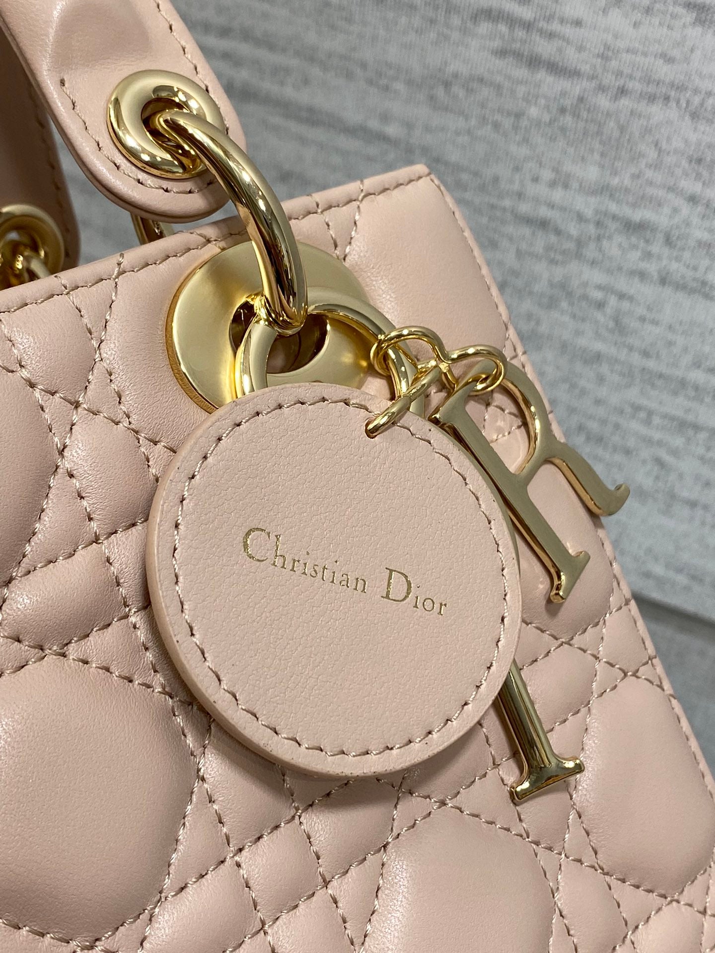 Small Lady Dior My ABCDior Bag M0538 Sand-Colored Cannage Lambskin - Default Title - View 5