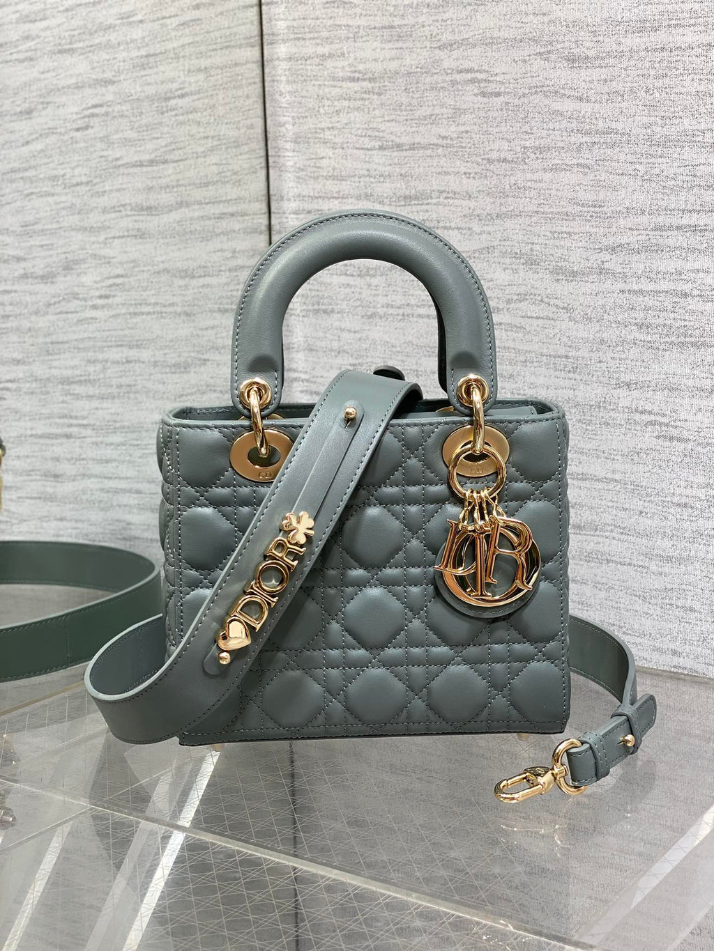 Small Lady Dior My ABCDior Bag M0538 Green Cannage Lambskin - Default Title - View 2