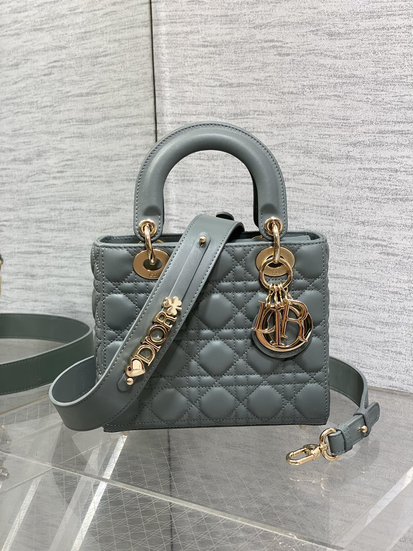 Small Lady Dior My ABCDior Bag M0538 Green Cannage Lambskin - Default Title - View 2