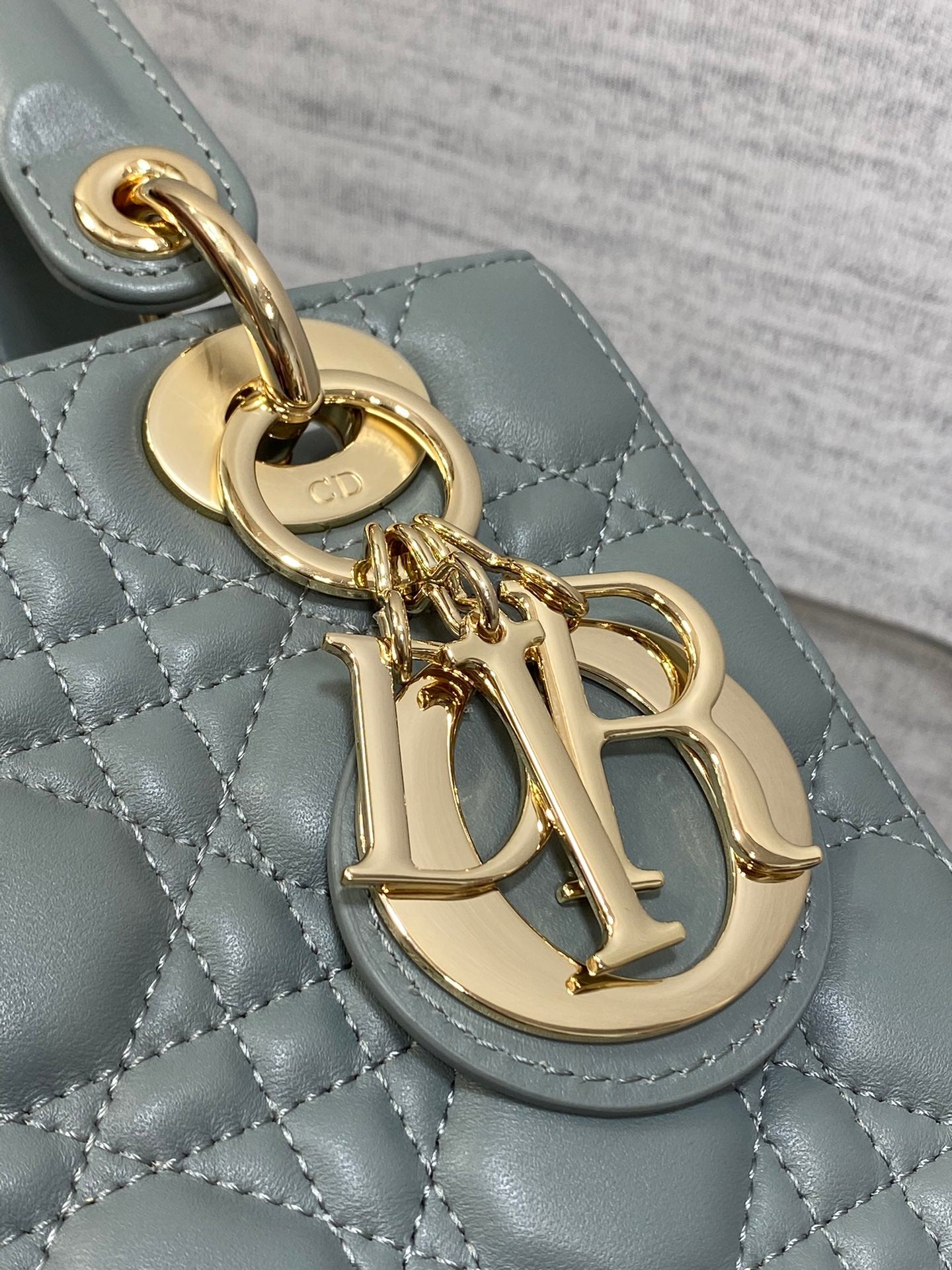 Small Lady Dior My ABCDior Bag M0538 Green Cannage Lambskin - Default Title - View 4