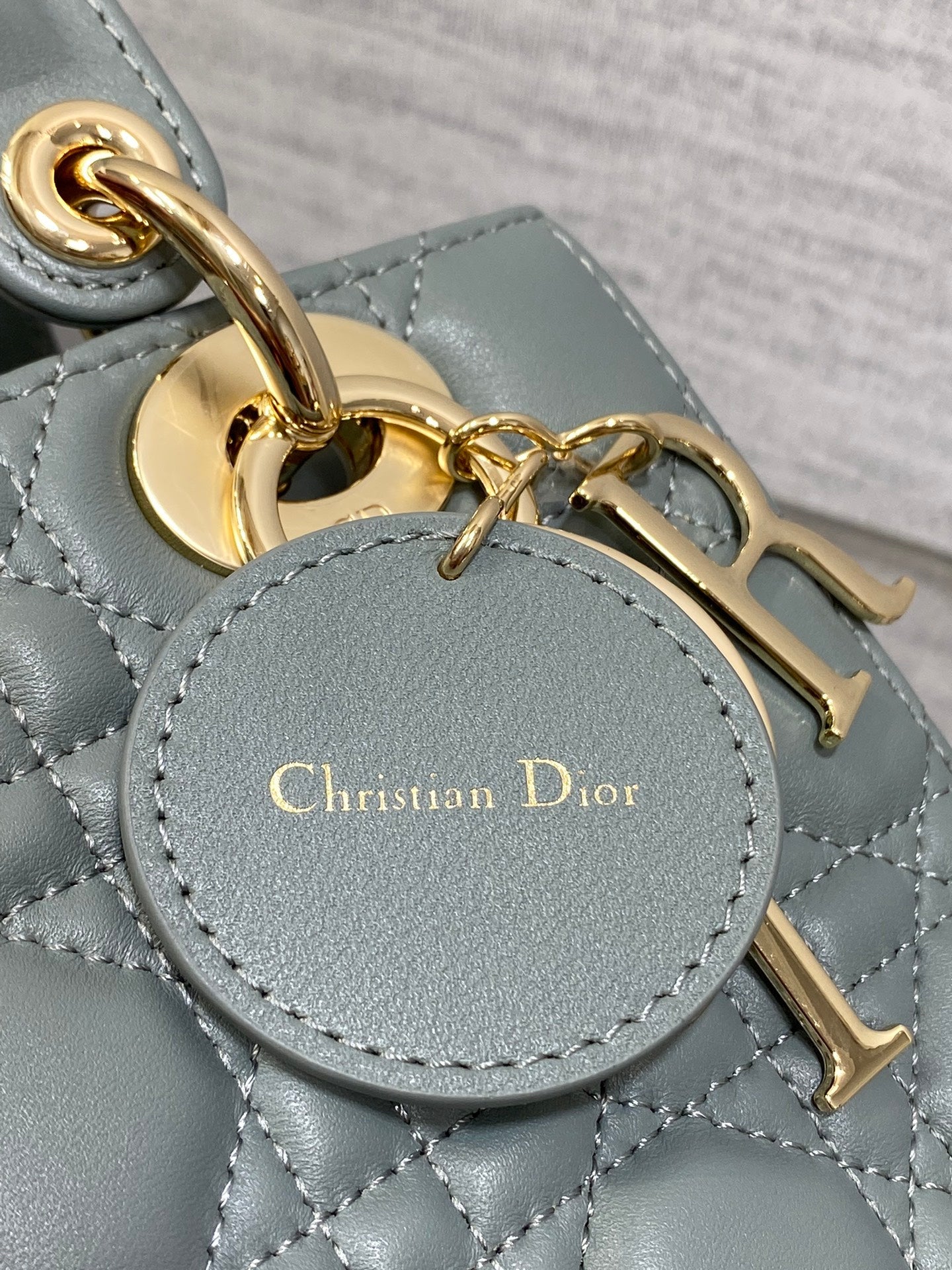 Small Lady Dior My ABCDior Bag M0538 Green Cannage Lambskin - Default Title - View 5