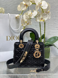 Small Lady Dior My ABCDior Bag M0538 Black Cannage Lambskin - Default Title - View 1