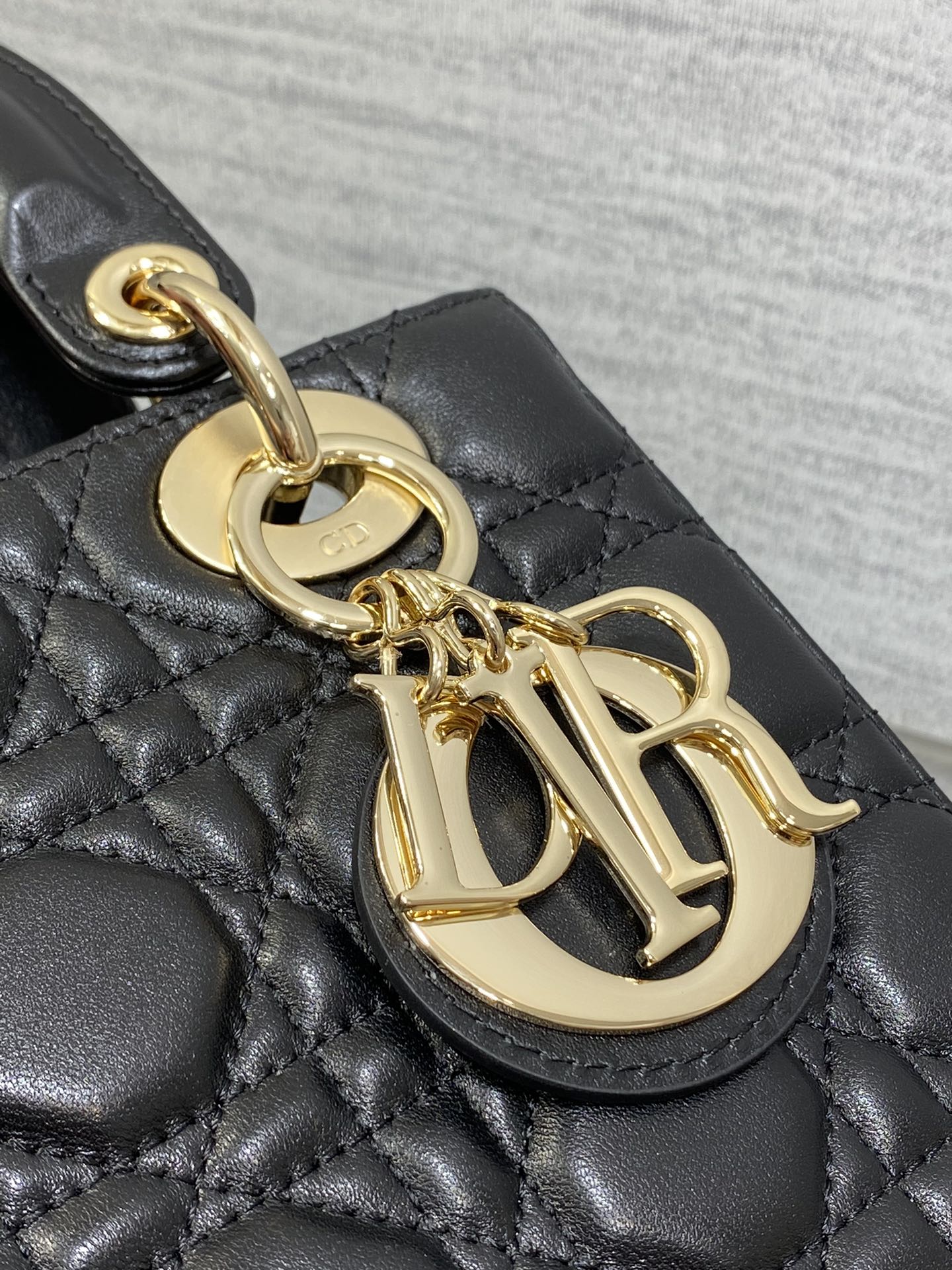 Small Lady Dior My ABCDior Bag M0538 Black Cannage Lambskin - Default Title - View 4