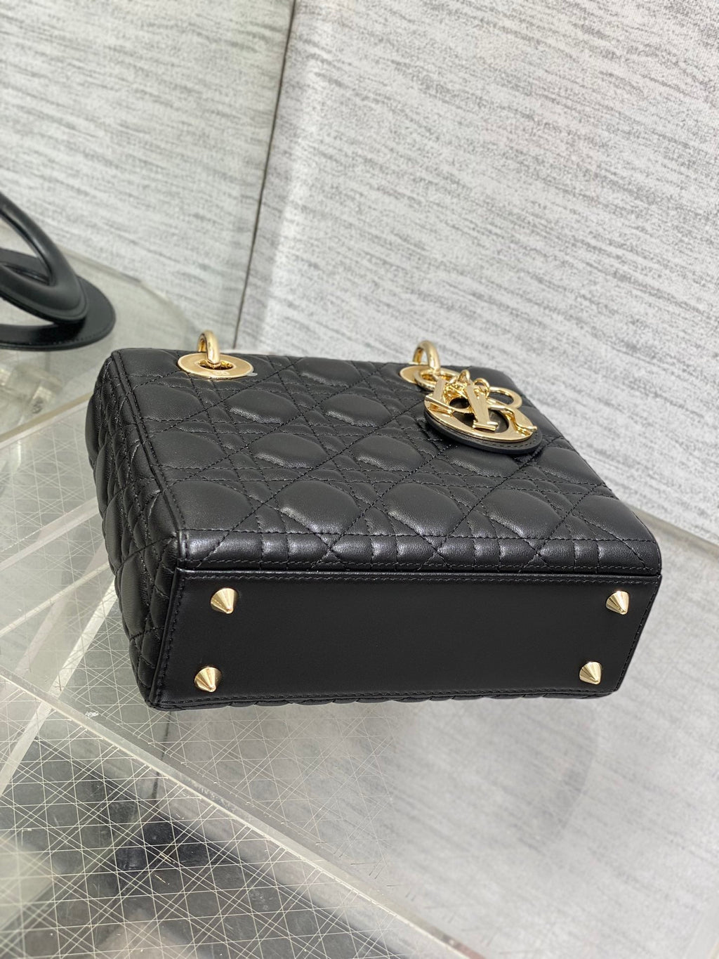 Small Lady Dior My ABCDior Bag M0538 Black Cannage Lambskin - Default Title - View 7
