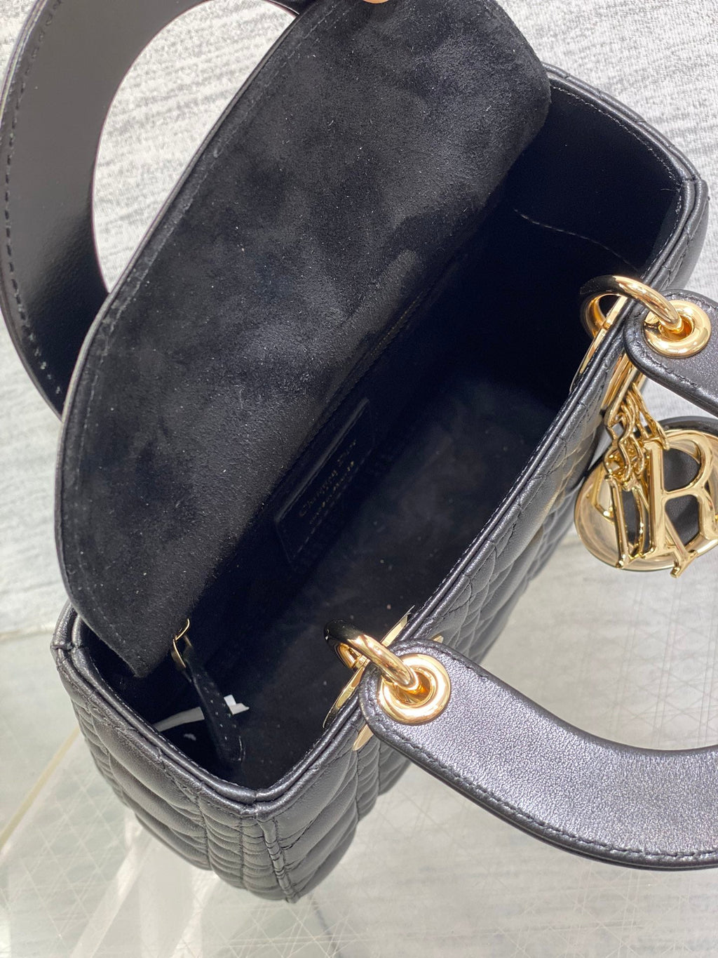 Small Lady Dior My ABCDior Bag M0538 Black Cannage Lambskin - Default Title - View 8