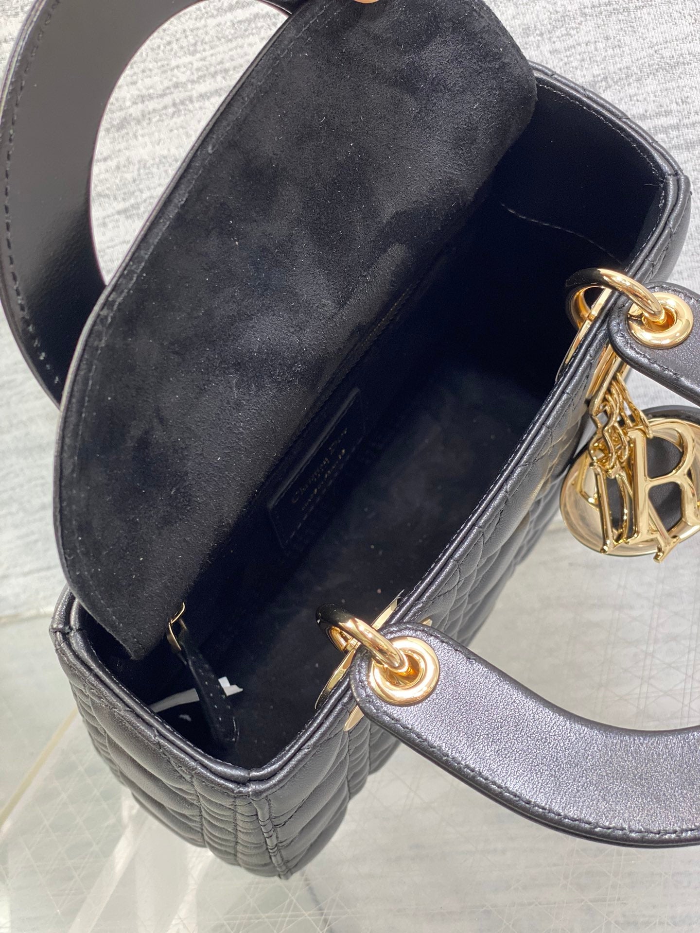 Small Lady Dior My ABCDior Bag M0538 Black Cannage Lambskin - Default Title - View 8