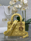 Small Lady Dior My ABCDior Bag M0538 Yellow Cannage Lambskin - Default Title - View 1