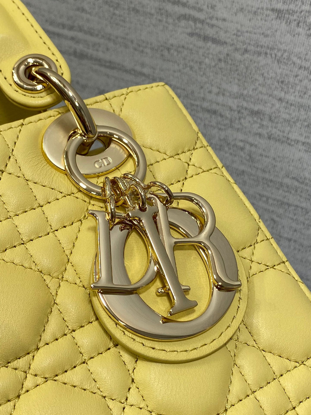 Small Lady Dior My ABCDior Bag M0538 Yellow Cannage Lambskin - Default Title - View 4