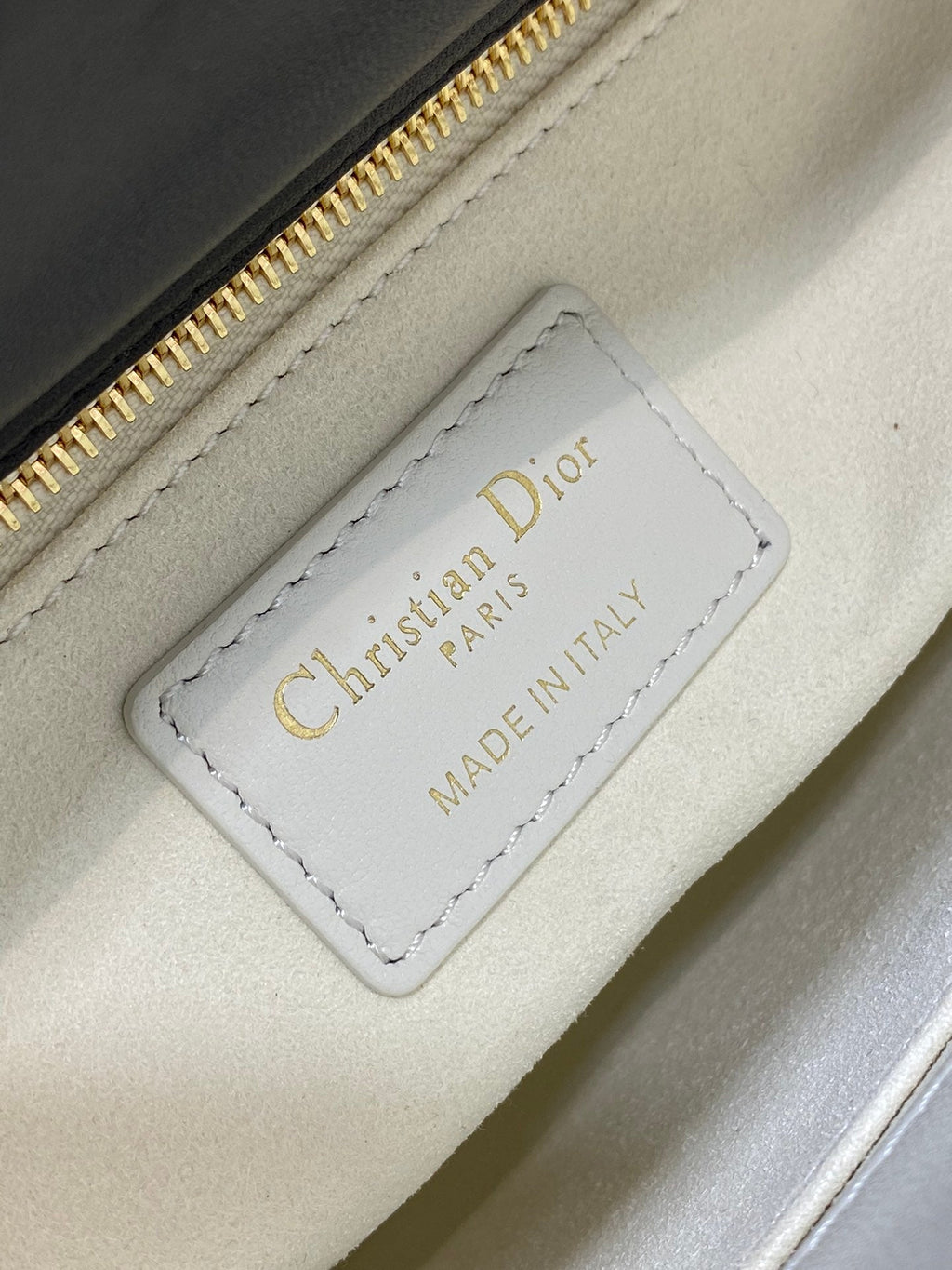 Small Lady Dior My ABCDior Bag M0538 White Black Cannage Lambskin - Default Title - View 10