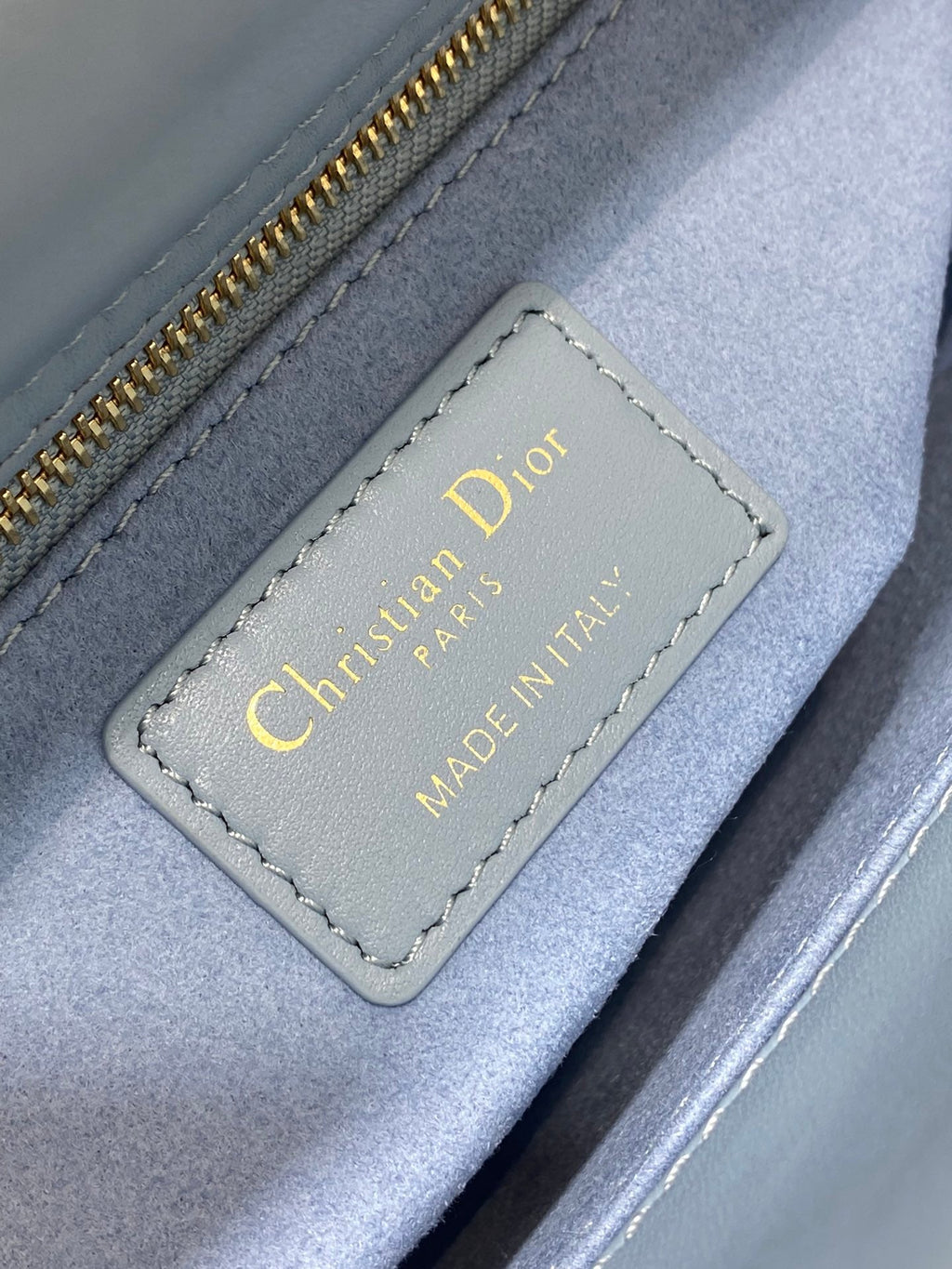 Small Lady Dior My ABCDior Bag M0538 Blue Gray Cannage Lambskin - Default Title - View 10