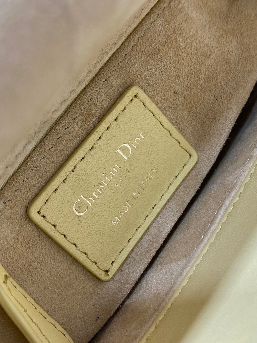 Small Lady Dior My ABCDior Bag M0538 Yellow Cannage Lambskin - Default Title - View 9