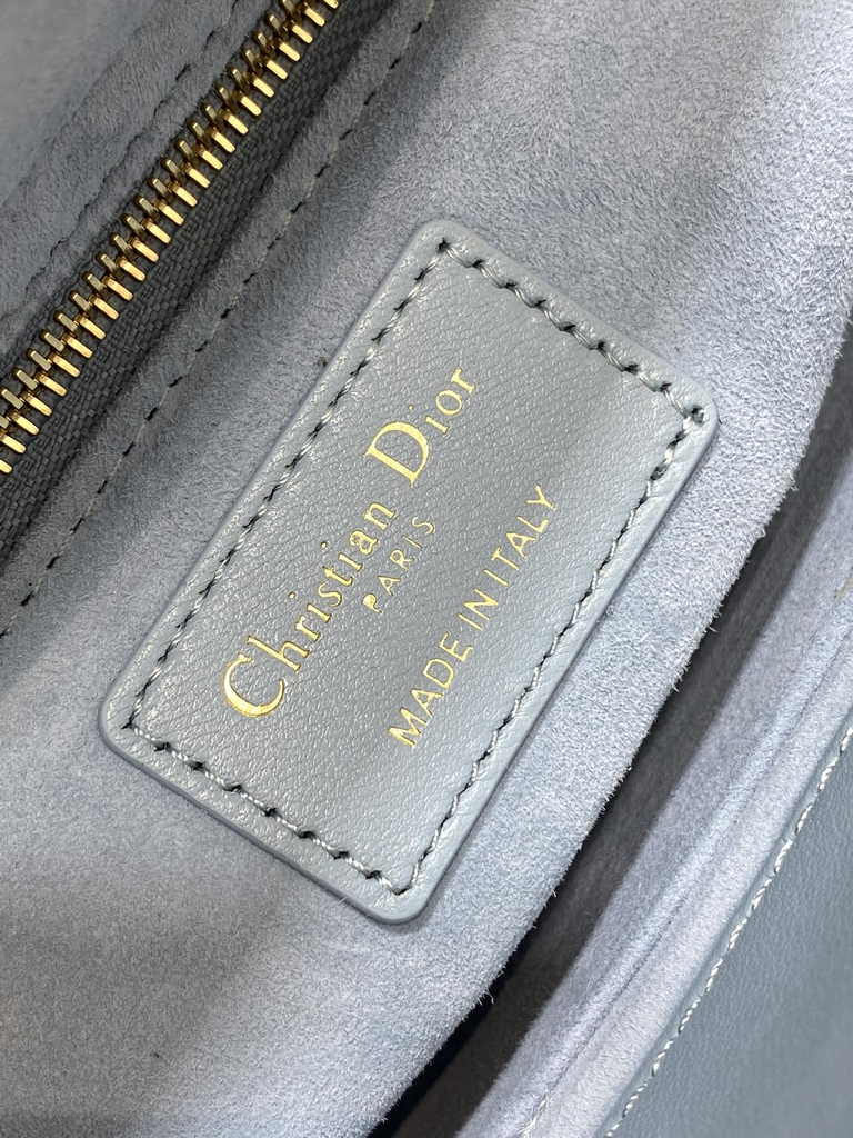 Small Lady Dior My ABCDior Bag M0538 Blue Cannage Lambskin - Default Title - View 10