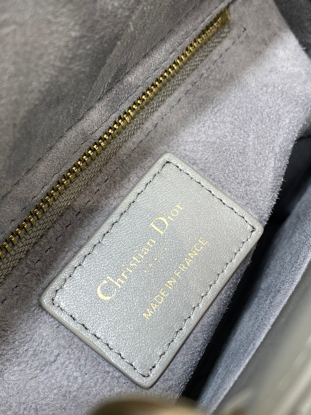 Small Lady Dior My ABCDior Bag M0538 Gray Cannage Lambskin - Default Title - View 9