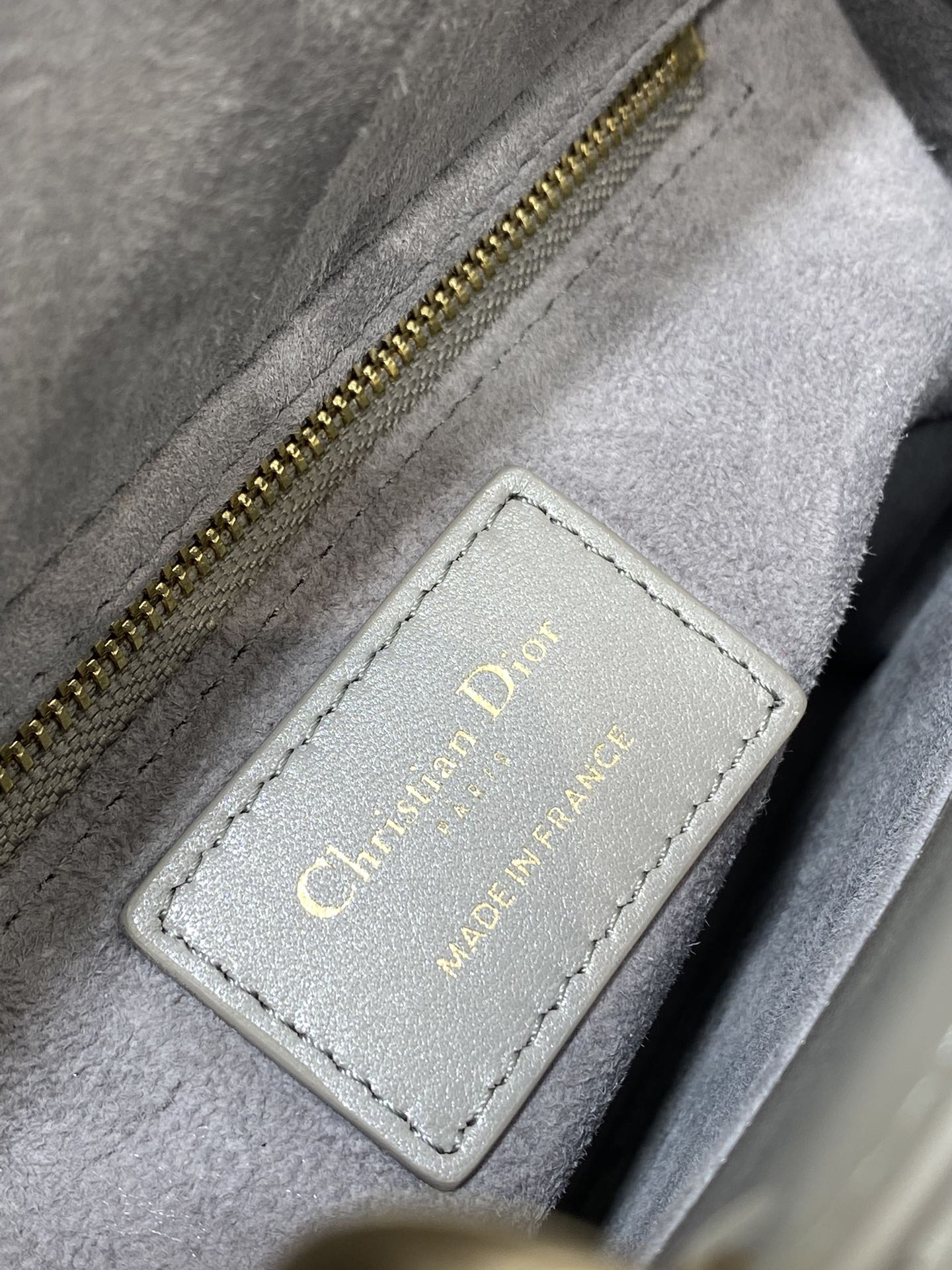 Small Lady Dior My ABCDior Bag M0538 Gray Cannage Lambskin - Default Title - View 9