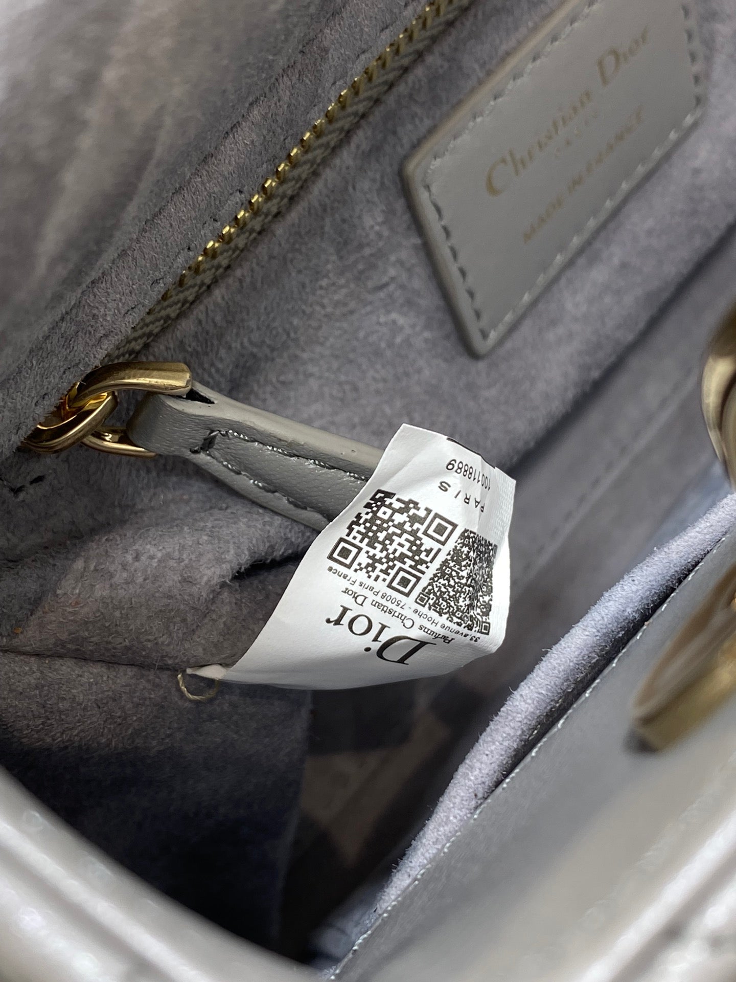 Small Lady Dior My ABCDior Bag M0538 Gray Cannage Lambskin - Default Title - View 10