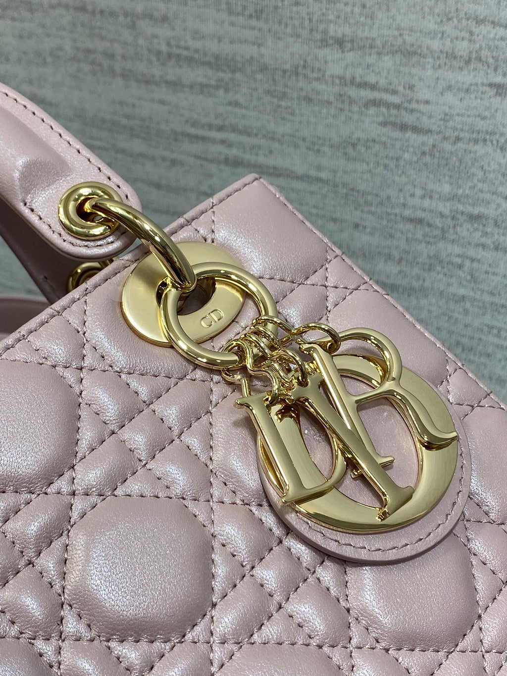 Small Lady Dior My ABCDior Bag M0538 Pink Cannage Lambskin - Default Title - View 4