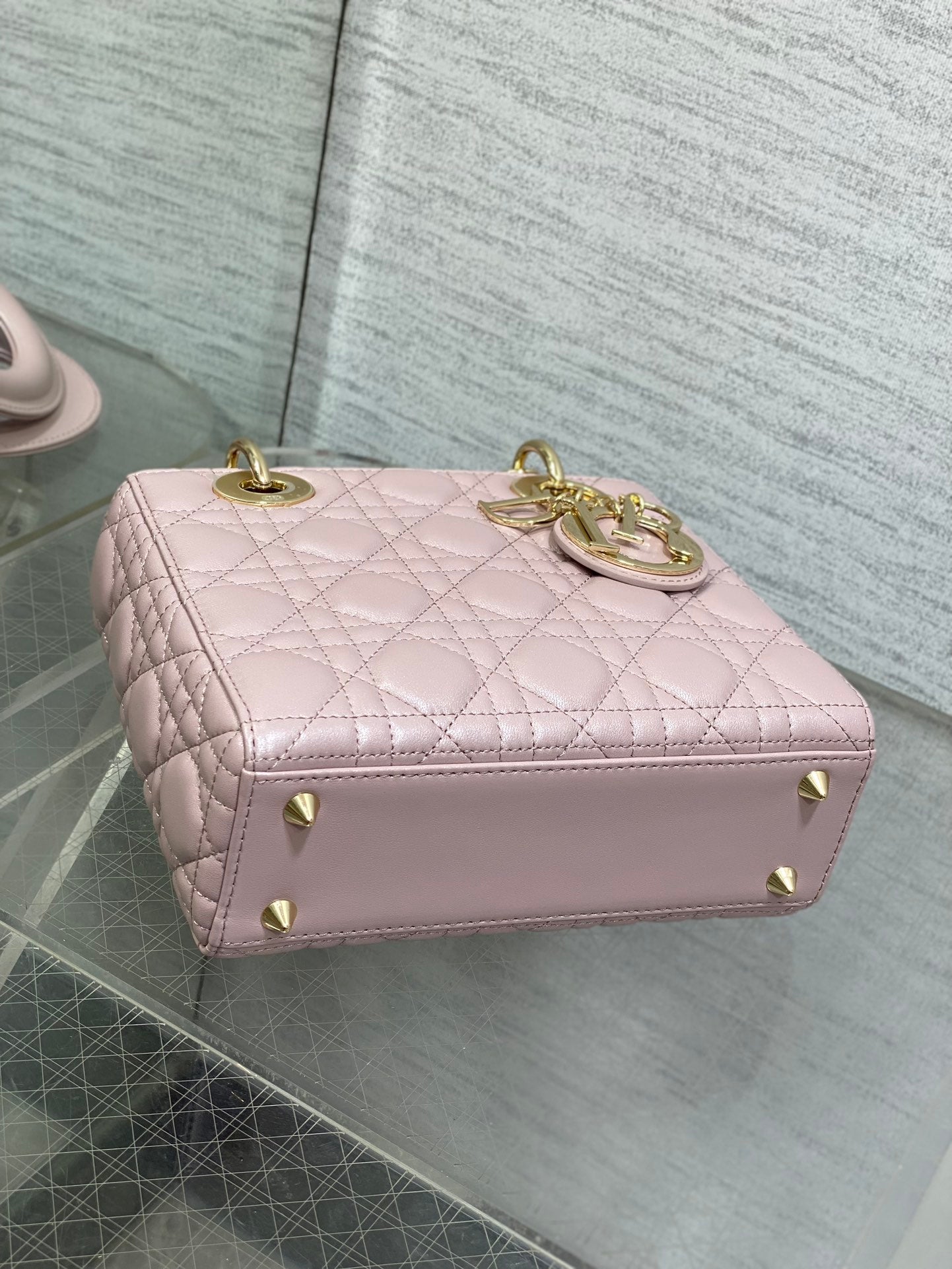 Small Lady Dior My ABCDior Bag M0538 Pink Cannage Lambskin - Default Title - View 7