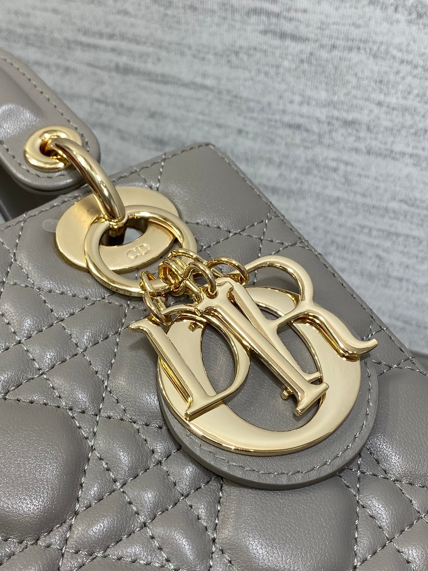 Small Lady Dior My ABCDior Bag M0538 Dark Gray Cannage Lambskin - Default Title - View 4