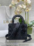Small Lady Dior My ABCDior Bag M0538 Black Ultramatte Cannage Calfskin - Default Title - View 1