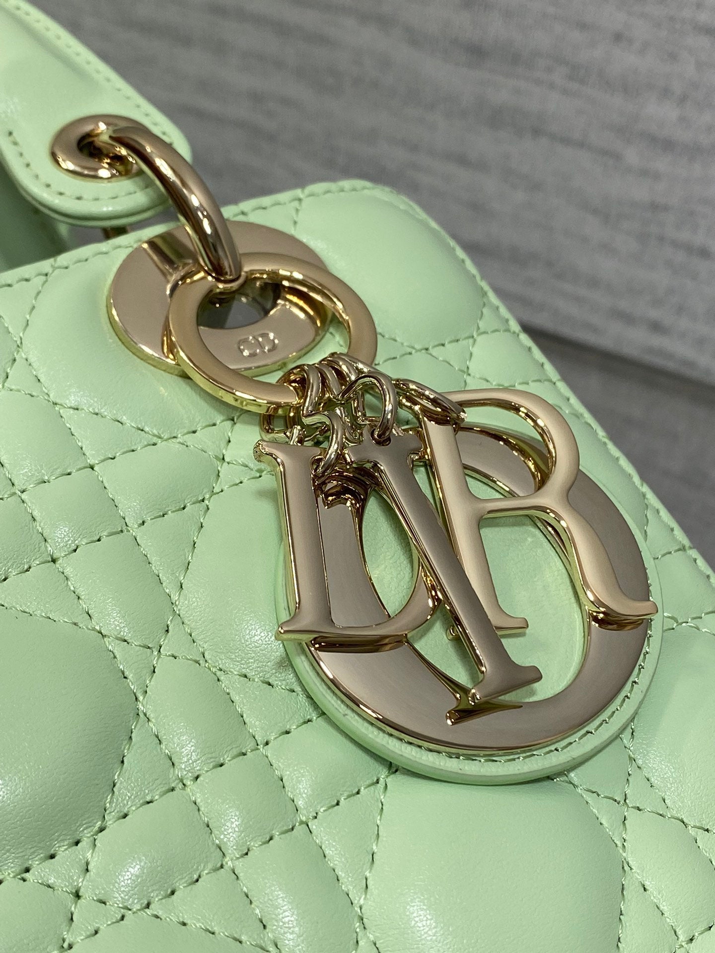 Small Lady Dior My ABCDior Bag M0538 Light Green Cannage Lambskin - Default Title - View 4