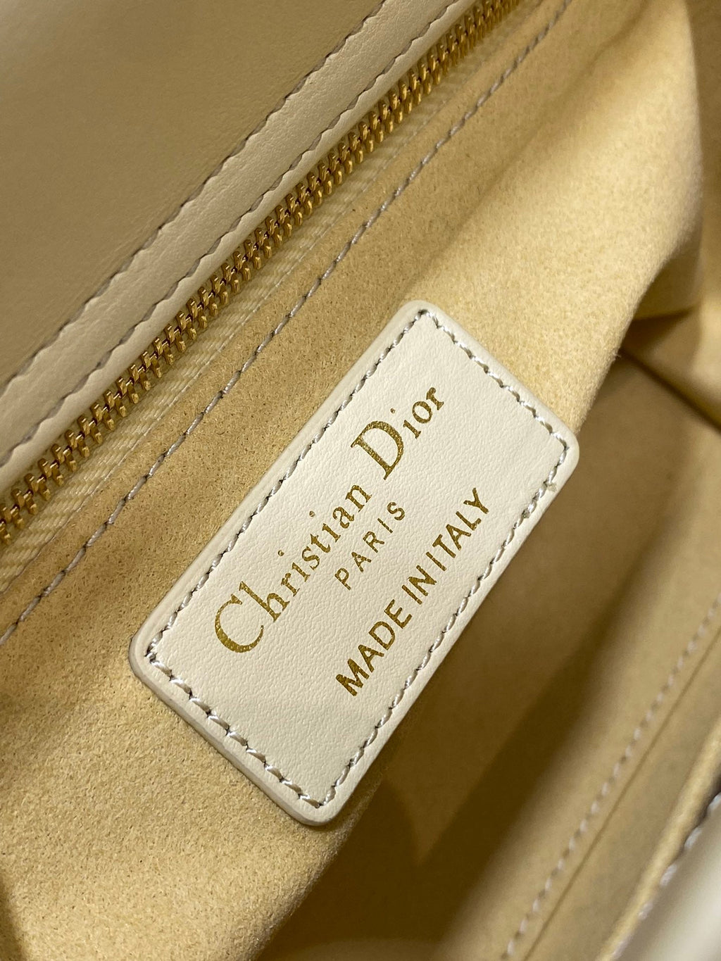 Small Lady Dior My ABCDior Bag M0538 Light Yellow Cannage Lambskin - Default Title - View 10