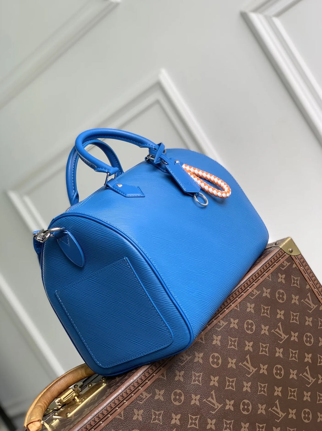 Louis Vuitton Speedy Soft 30 Bag, M29096 Ocean Blue Cowhide leather
