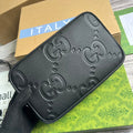 Gucci Jumbo GG toiletry case 766957 in black leather