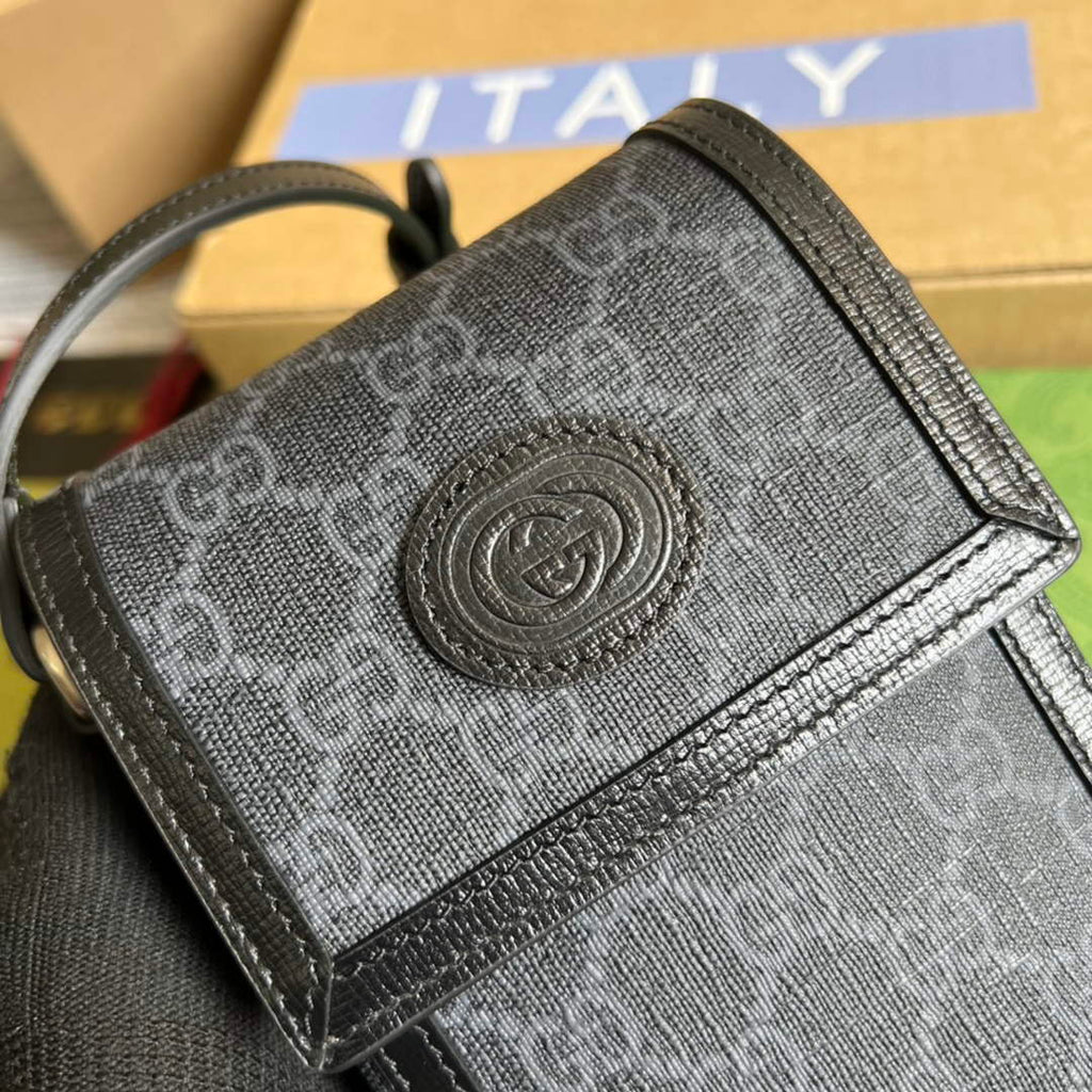 Gucci ‎699402 Mini bag with Interlocking G Black GG Supreme