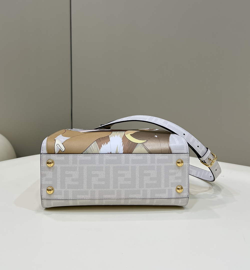 Fendi Peekaboo Mini Selleria Bag 8BN244 White - 18 cm × 11 cm × 23 cm / White - View 4