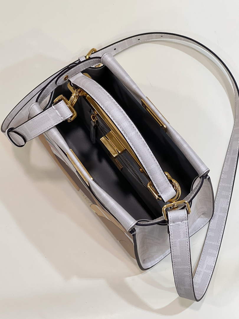 Fendi Peekaboo Mini Selleria Bag 8BN244 White - 18 cm × 11 cm × 23 cm / White - View 9