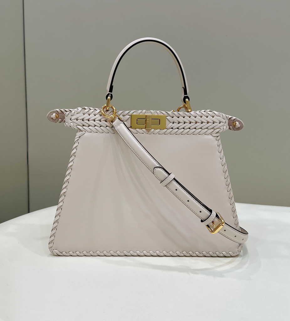 Fendi 8BN321 Peekaboo ISeeU Petite Middle Bag Beige Camellia leather - Default Title - View 2