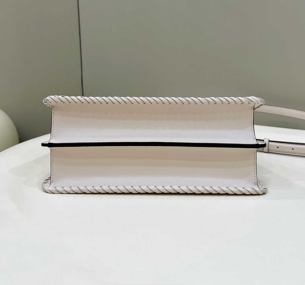 Fendi 8BN321 Peekaboo ISeeU Petite Middle Bag Beige Camellia leather - Default Title - View 5