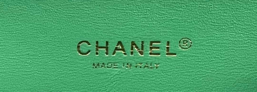 Chanel A01112 Classic Handbag Wool Tweed Gold-Tone Metal Green