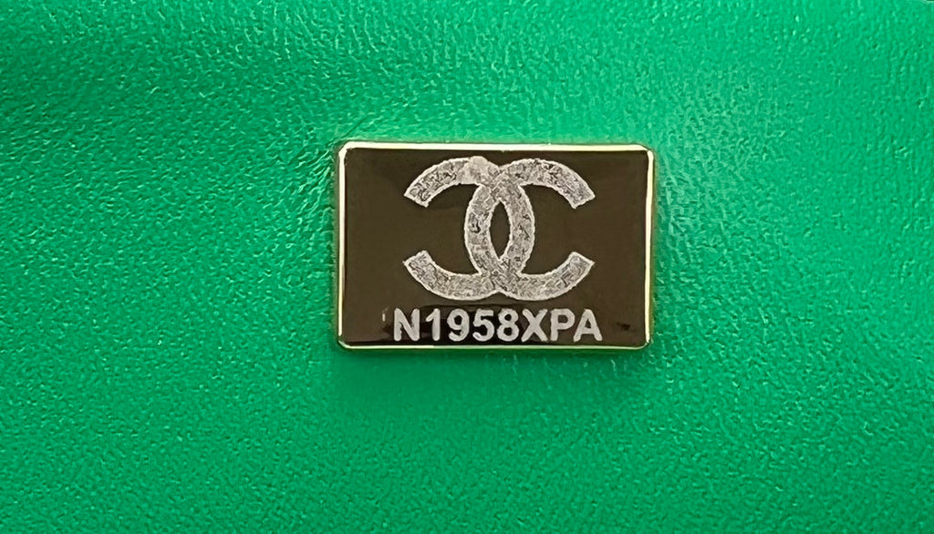 Chanel A01112 Classic Handbag Wool Tweed Gold-Tone Metal Green