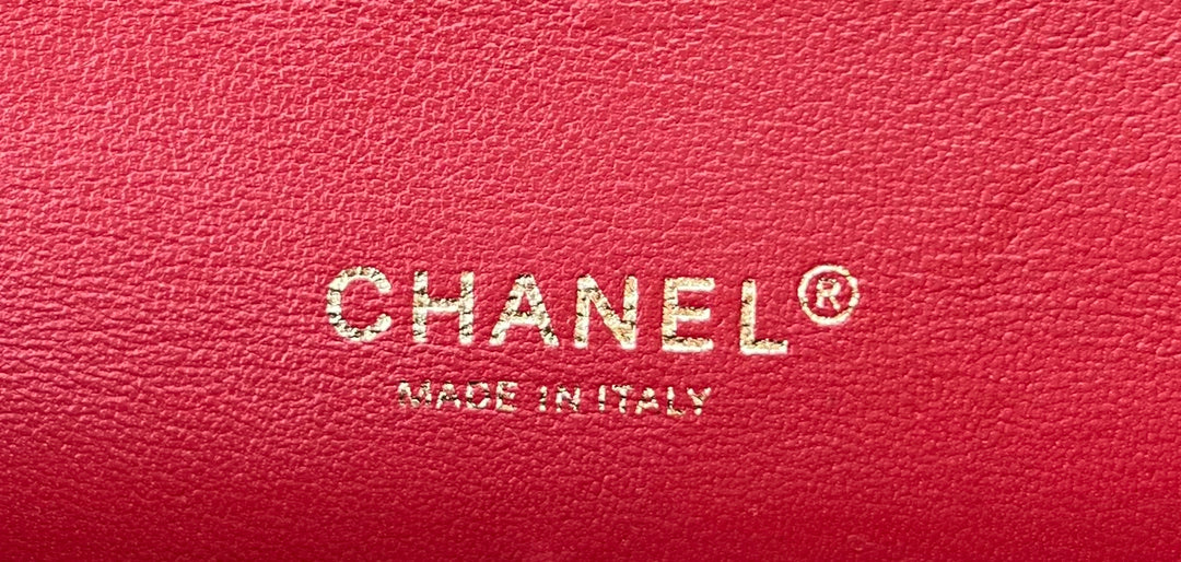 Chanel A01112 Classic Handbag Wool Tweed Gold-Tone Metal Red