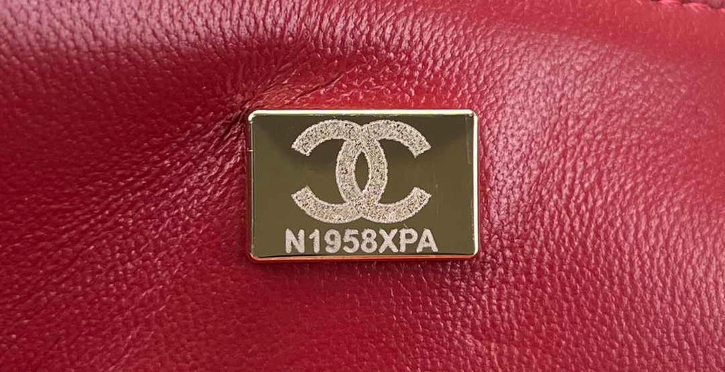 Chanel A01112 Classic Handbag Wool Tweed Gold-Tone Metal Red