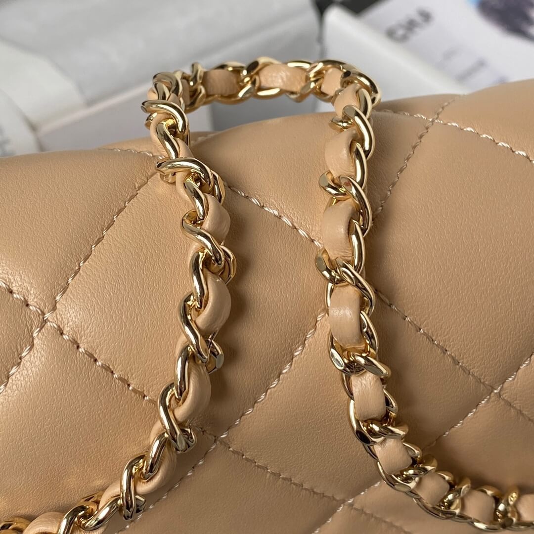 Chanel AP3791 Evening Clutch with chain Lambskin Apricot