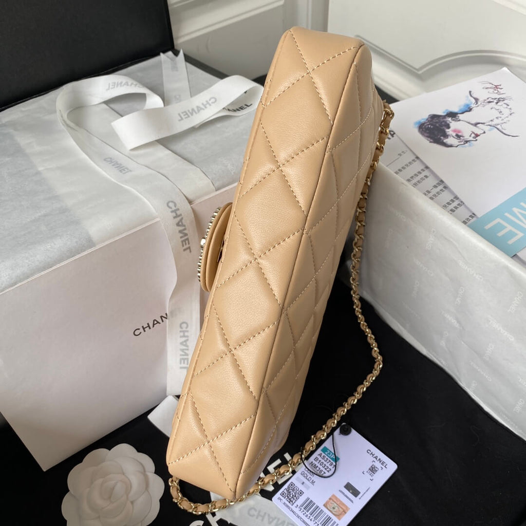Chanel AP3791 Evening Clutch with chain Lambskin Apricot