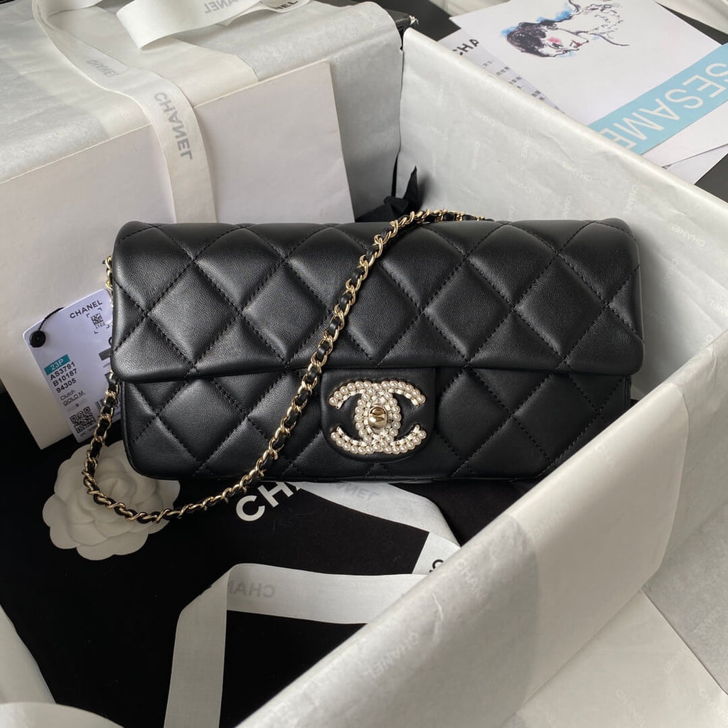 Chanel AP3791 Evening Clutch with chain Lambskin Black