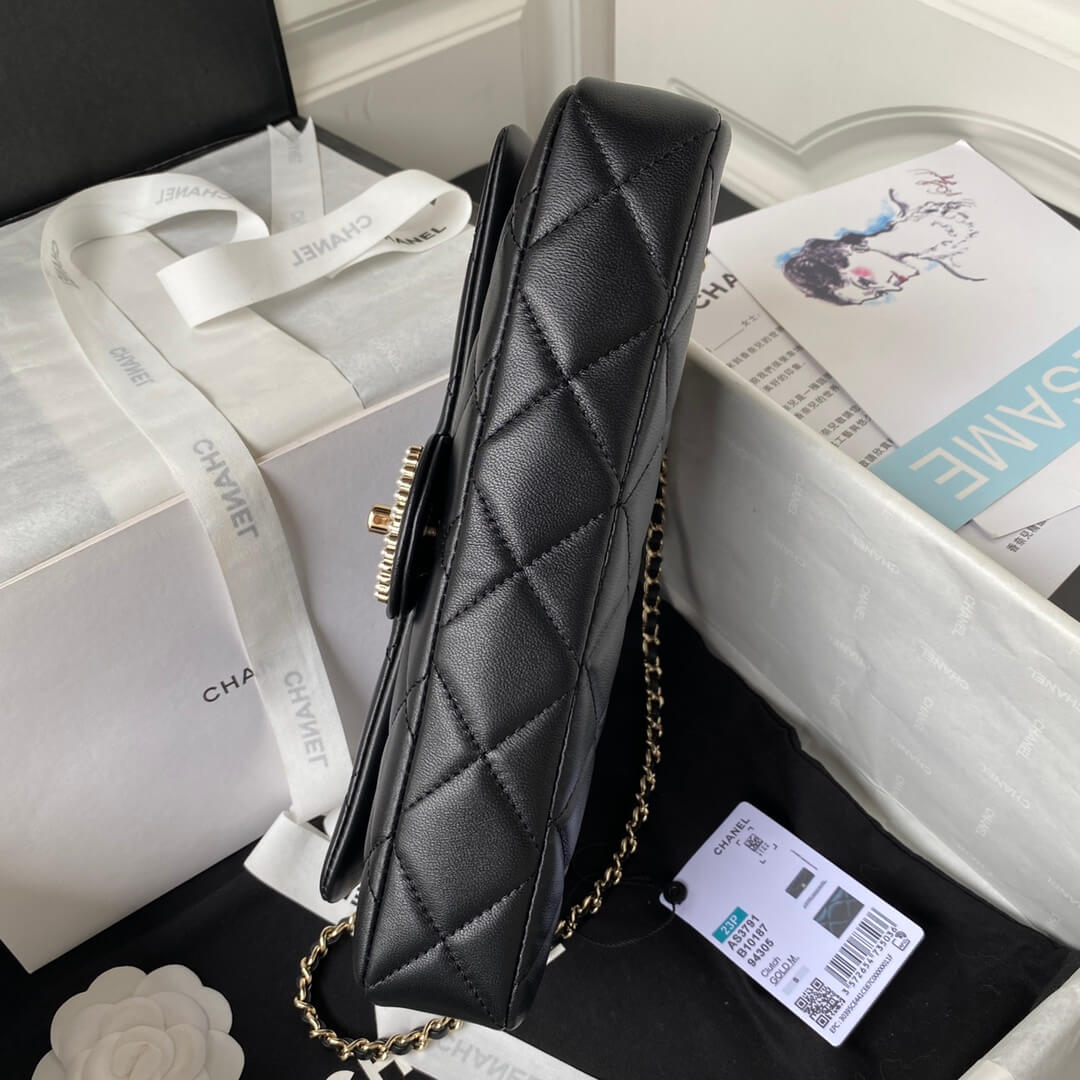 Chanel AP3791 Evening Clutch with chain Lambskin Black