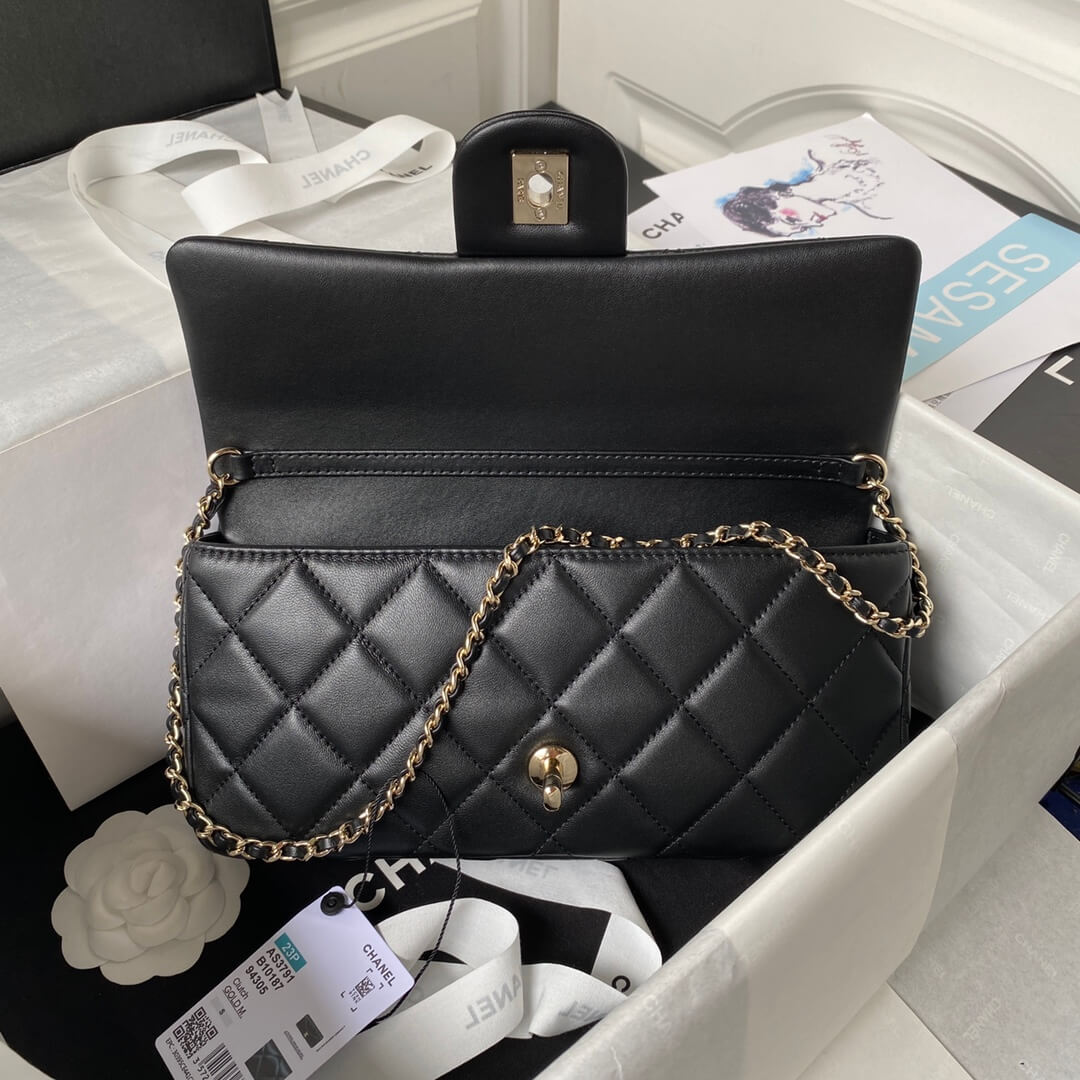Chanel AP3791 Evening Clutch with chain Lambskin Black