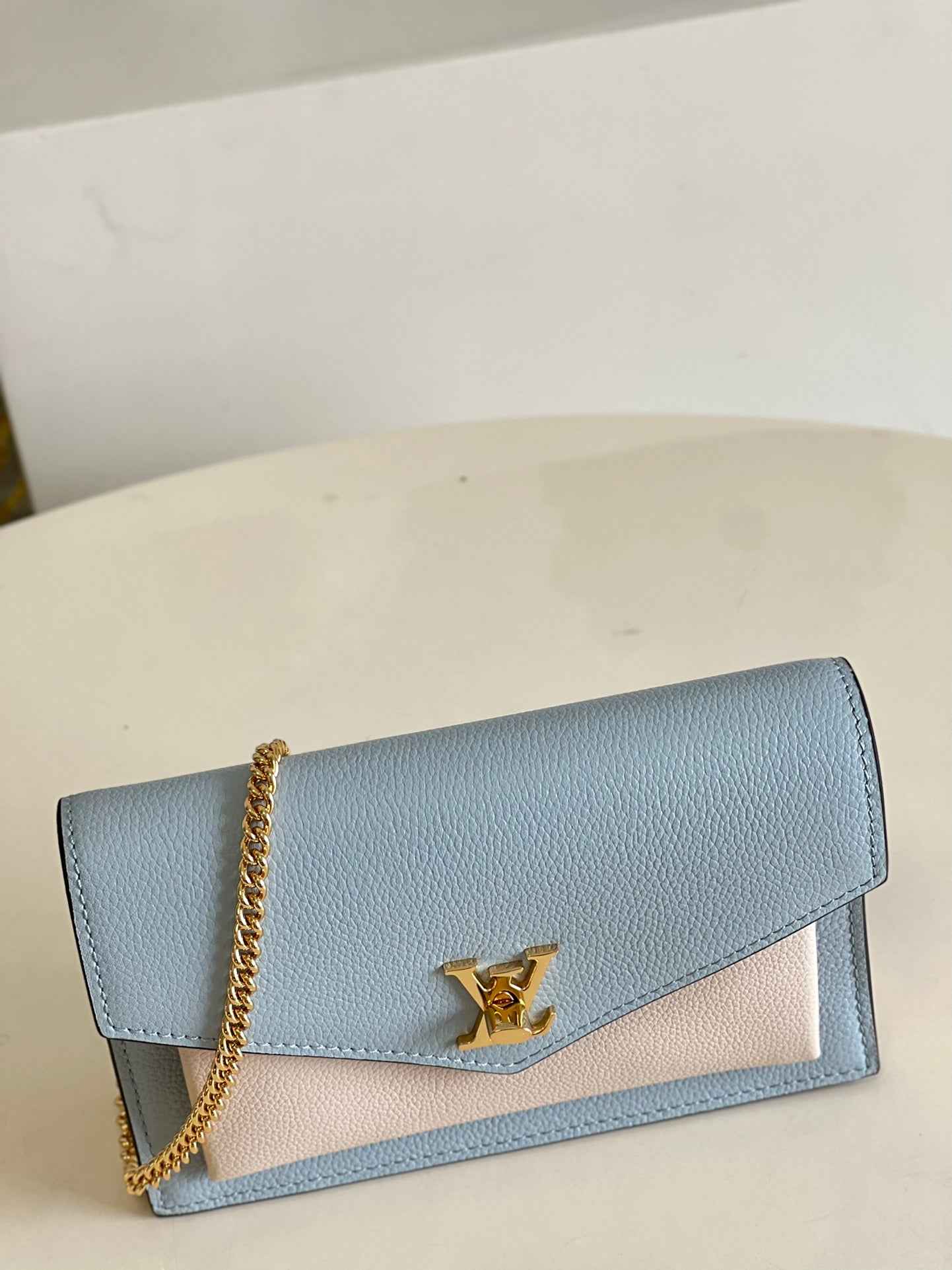Louis Vuitton Mylockme Chain Bag M51418 Blue Beige Leather - Default Title - View 2