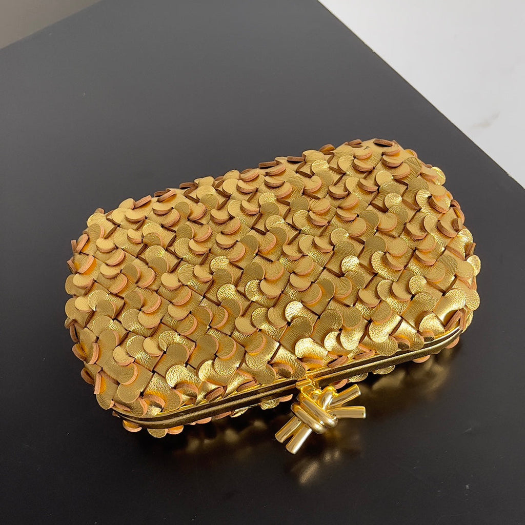 Bottega Veneta Knot 717622 Calfskin Gold
