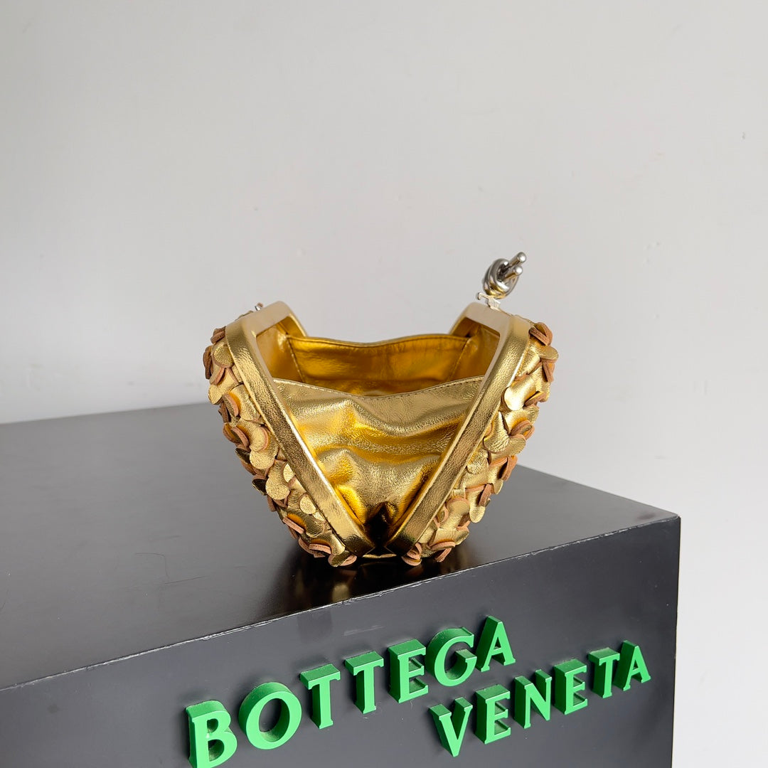 Bottega Veneta Knot 717622 Calfskin Gold Silver