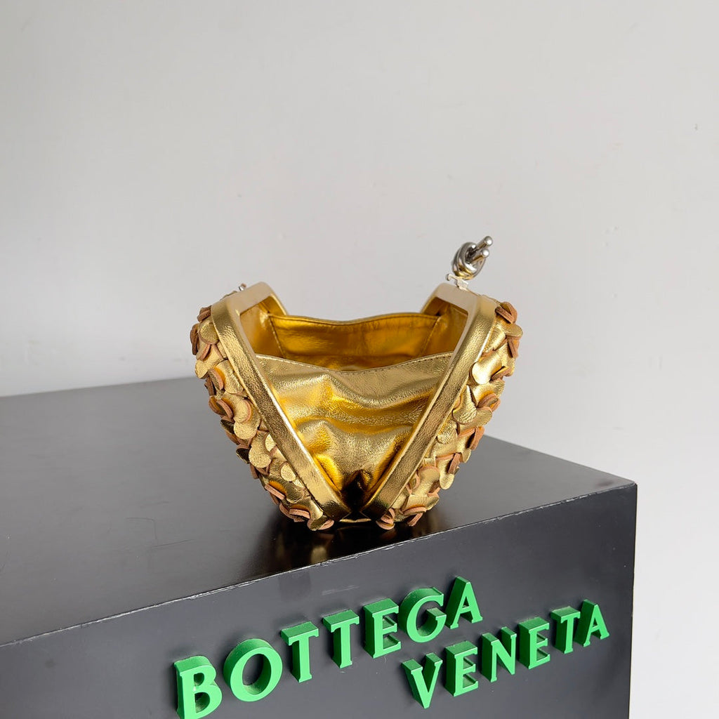 Bottega Veneta Knot 717622 Calfskin Gold Silver