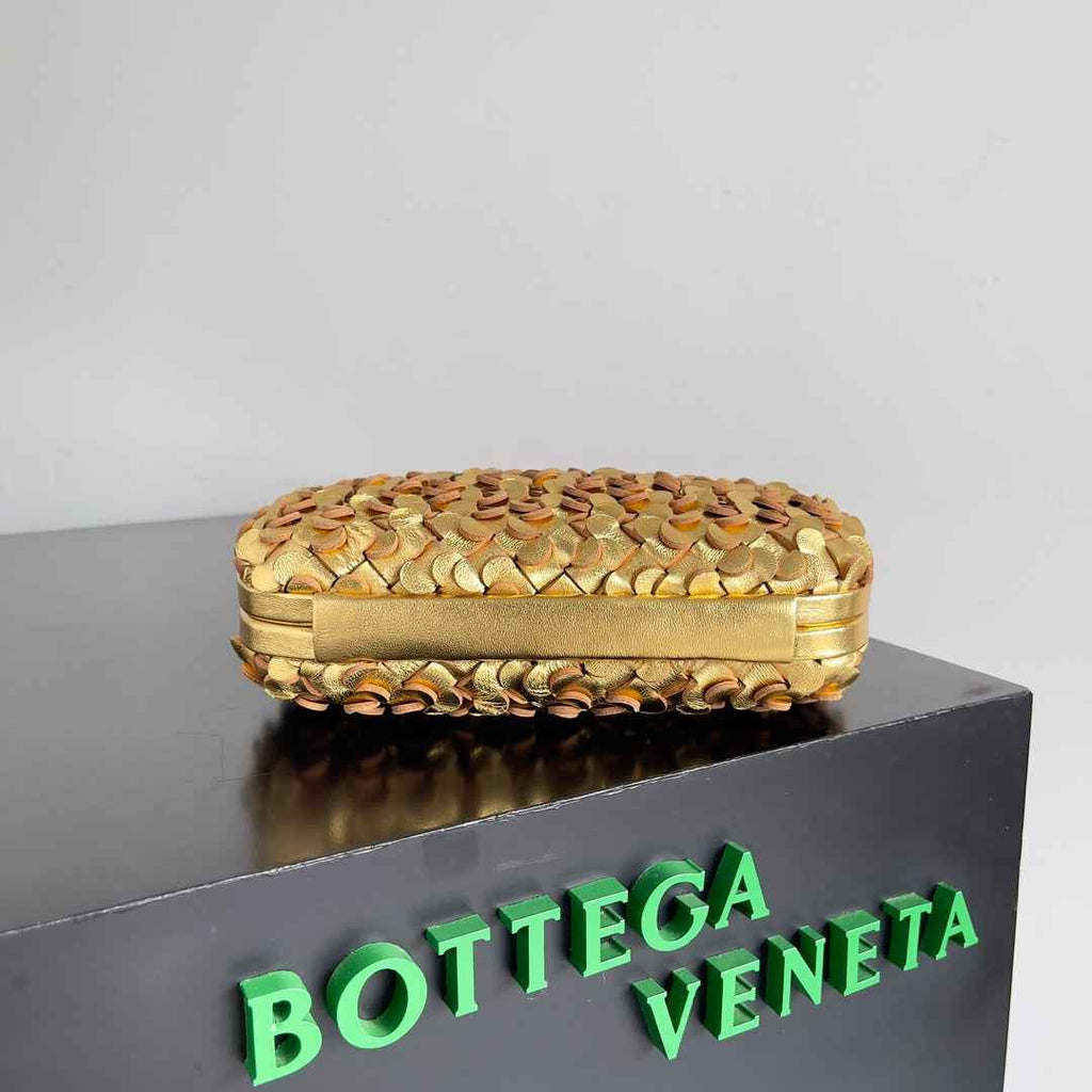 Bottega Veneta Knot 717622 Calfskin Gold Silver
