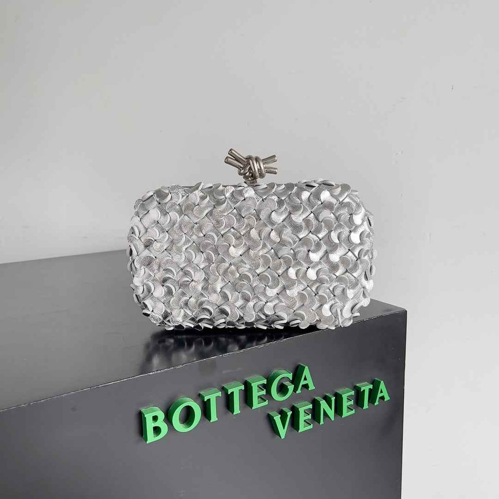 Bottega Veneta Knot 717622 Calfskin Silver