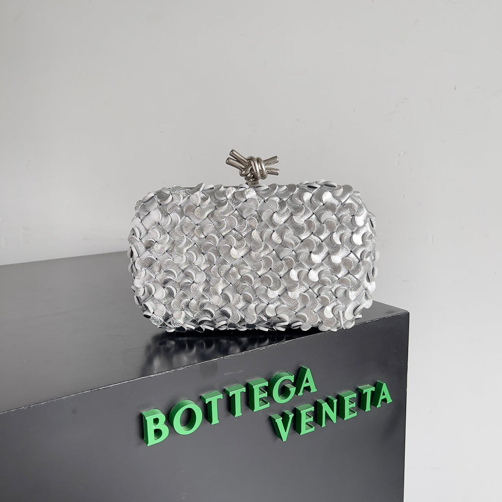 Bottega Veneta Knot 717622 Calfskin Silver