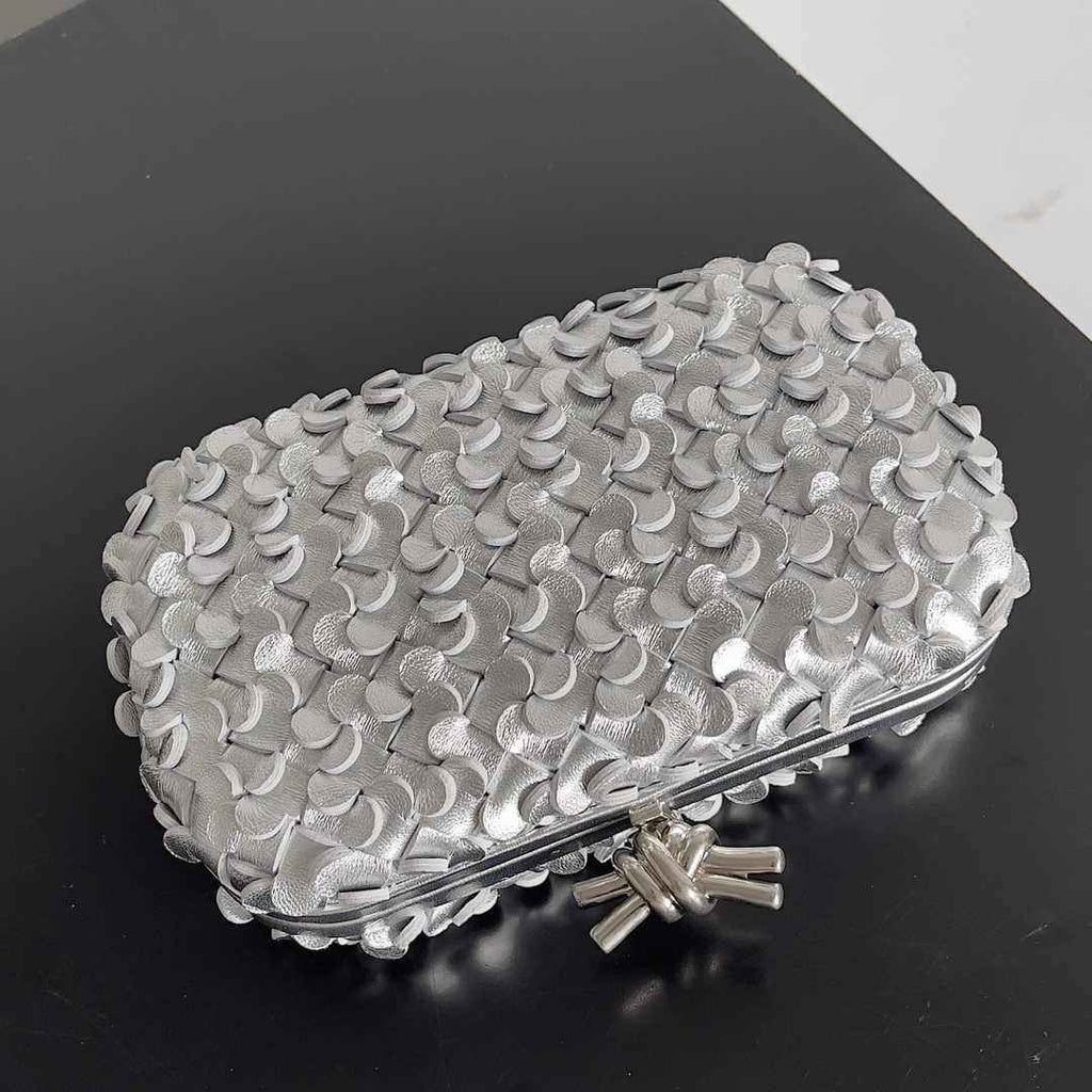 Bottega Veneta Knot 717622 Calfskin Silver